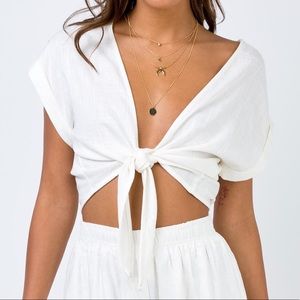 Princess Polly Low Cut Tie Crop Top